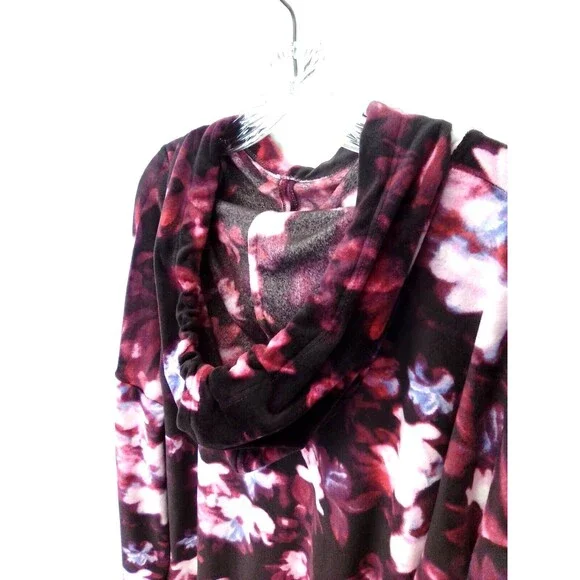 Simply Vera Wang Soft Fleece Hooded Long Sleeve Night Shirt Size L - Picture 5 of 7